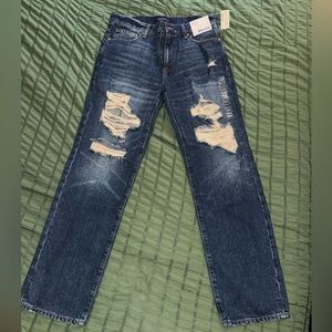 Aeropostale Men's Ripped Dark Blue Jeans